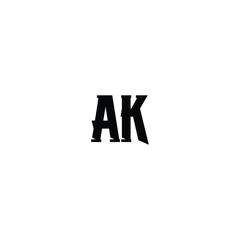 AK monogram logo design letter text name symbol monochrome logotype alphabet character simple logo