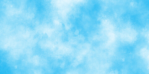 Blue grunge texture with grainy watercolor stains, The summer is colorful clearing day Good weather with natural clouds, Abstract beautiful light blue cloudy sky clouds with stains.