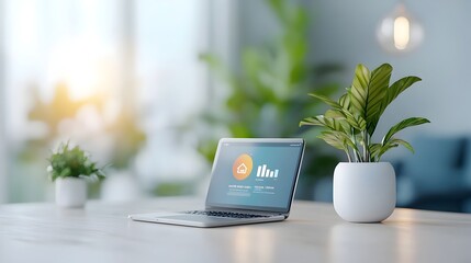 Futuristic smart home technology with an AI powered energy management system that optimizes efficiency control and sustainability for a modern connected household setup