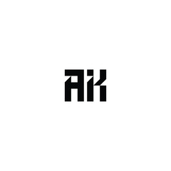 AK monogram logo design letter text name symbol monochrome logotype alphabet character simple logo
