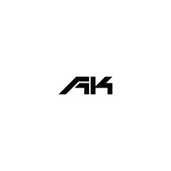 AK monogram logo design letter text name symbol monochrome logotype alphabet character simple logo