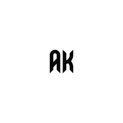 AK monogram logo design letter text name symbol monochrome logotype alphabet character simple logo