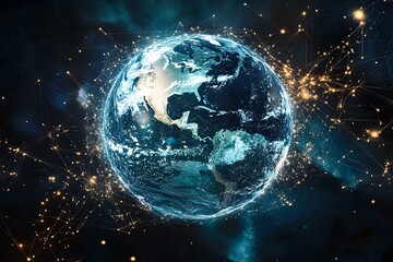 Stunning Visualization of a Digital World Map with Interactive Data