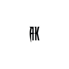 AK monogram logo design letter text name symbol monochrome logotype alphabet character simple logo