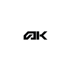 AK monogram logo design letter text name symbol monochrome logotype alphabet character simple logo