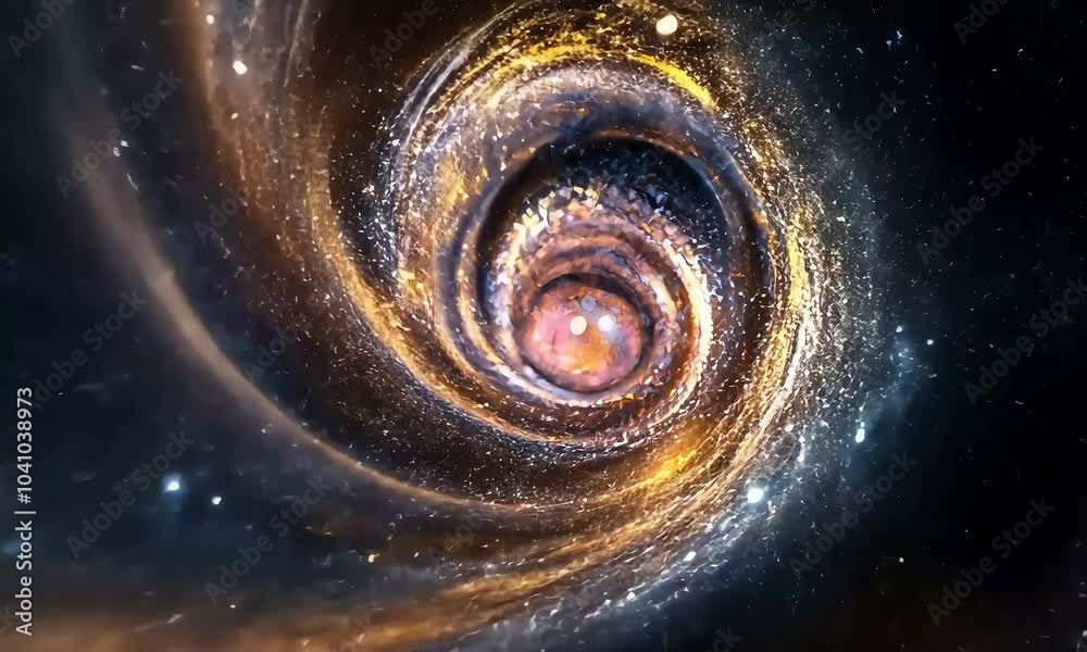 Wall mural abstract cosmic vortex with glowing particles with ai generated.