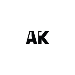 AK monogram logo design letter text name symbol monochrome logotype alphabet character simple logo