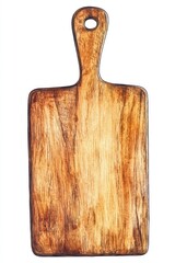 Wooden Cutting Board White Background