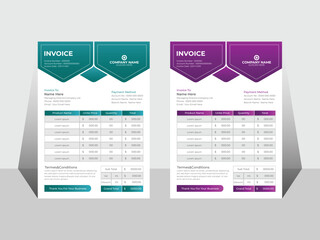 Flat Vector Invoice Design Template