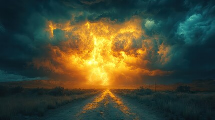 Obraz premium Chase lightning storms across open landscapes, witnessing nature most dramatic displays