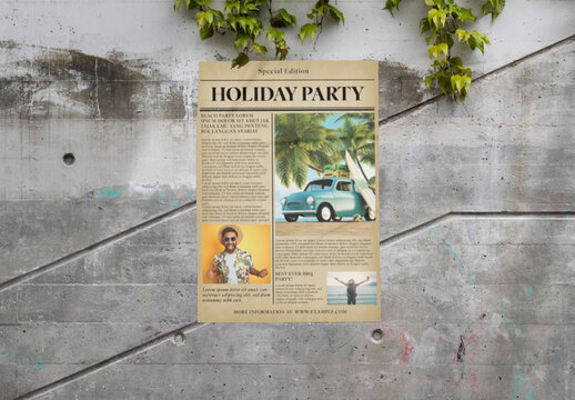 Brown Vintage Holiday Party Flyer