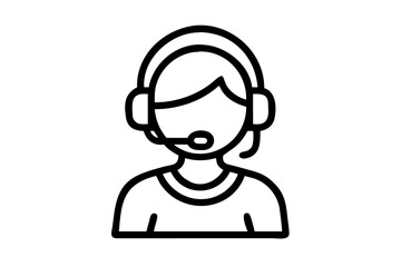 Customer Support Agent outline vector art