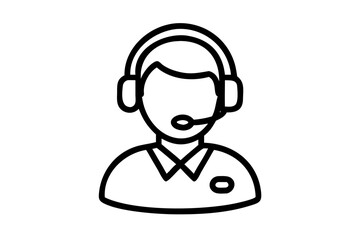 Customer Support Agent outline vector art