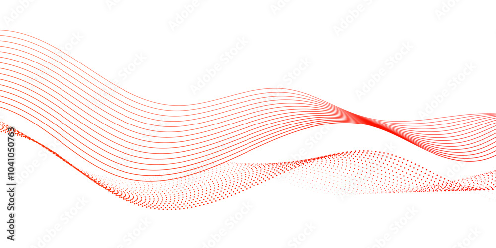 Poster abstract red wave lines on white background. vector illustration