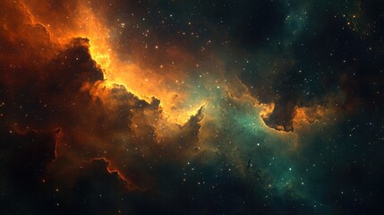 Obraz premium Mesmerizing galaxy filled with vibrant nebulas and shimmering stars, radiating colors in the infinite expanse of space