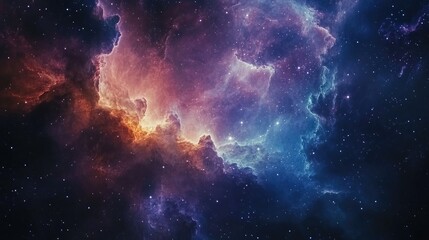 Stunning galaxy of stars, swirling nebulas, and radiant colors in deep space, representing the wonders of the universe