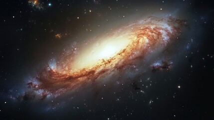 Obraz premium A breathtaking galaxy with glowing stars and swirling nebulas, illuminated by radiant colors in the depths of space, symbolizing cosmic wonders