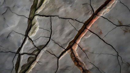 Cracked and Weathered Rock Formation