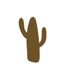 Brown Cactus Shape Illustration 