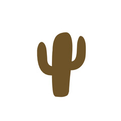Brown Cactus Shape Illustration 