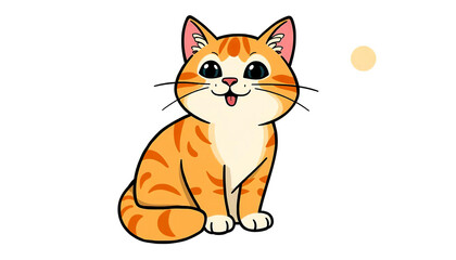 Fototapeta premium Adorable Kitten in a Fun Cartoonish Style