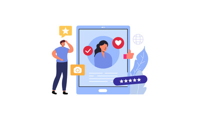 Social media personal profile illustration