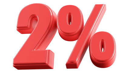 3D Red 2 Percent Discount