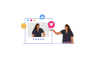 Social media personal profile illustration