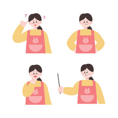 Various kindergarten teacher's background illustration set