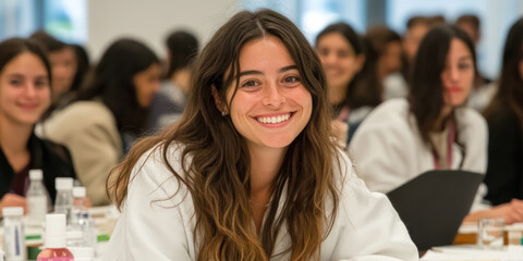 Students actively participate in a hands-on dental implant workshop, exchanging ideas and experiences while refining their dental skills in a collaborative environment