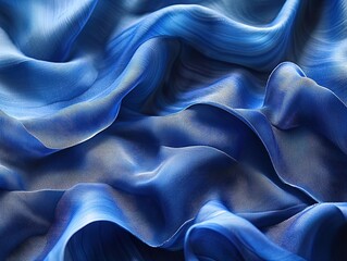 Obraz premium Embrace Tranquility: Undulating Blue Silk Landscape Poster for Serene Sports Interiors - Elevate Your Space with Elegance and Style