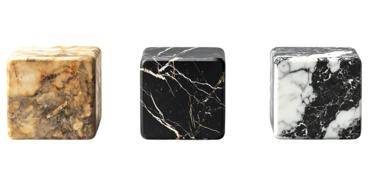 set of a marble block collection isolated transparent background