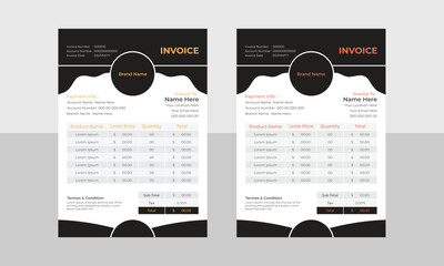 Flat Vector Invoice Design 
