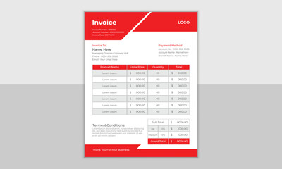 Flat Vector Invoice Design 