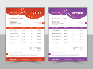 Flat Vector Invoice Design 