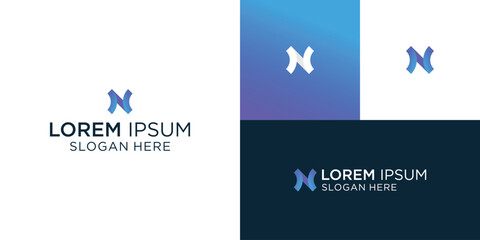 Gradient N NI Z logo icon vector modern concept