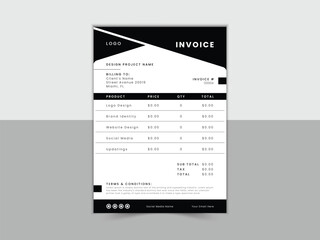 Flat Vector Invoice Design 