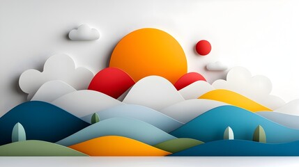 Layered geometric abstract paper cut silhouette shapes forming a minimalist modern design artwork with a clean refined and sophisticated aesthetic