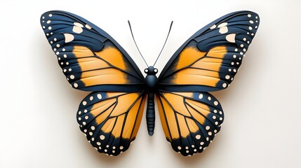 Fototapeta premium Delicate and Intricate Paper Cut Butterfly Wings Silhouette with Detailed Patterns Textures and Organic Designs Elegant and Ethereal Graphic Element for Nature Inspired Artwork Invitations or Decor