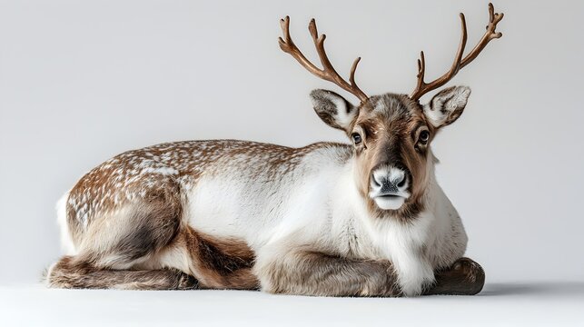 Peaceful Reindeer Lying Down with Calm Expression
