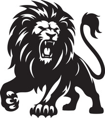 Fototapeta premium Aggressive Lion silhouette vector