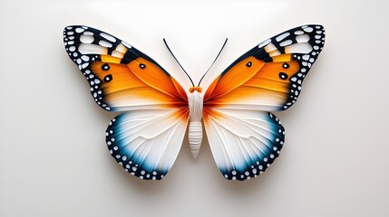 Fototapeta premium Elegant and Symmetrical Silhouette Butterfly with Intricate and Layered Paper Cut Wings Depicting the Beauty and Fragility of Nature through a Minimalist and Design