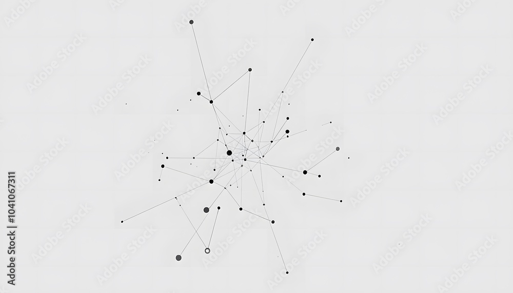 Aufkleber the distribution of triangular shapes in space. network connection structure. big data digital backg