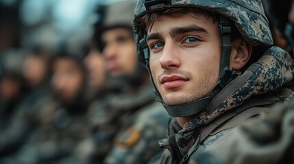 Fototapeta premium Remote education solutions for military personnel, providing accessible learning in any location