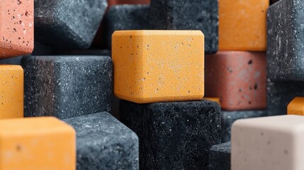 Abstract Geometric Background with Colorful Cubes