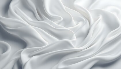 Fototapeta premium White Cloth Abstract Background with Soft Wave Influences. blue silk, satin fabric with large folds, delicate background. Elegant background of light blue silk fabric with delicate waves