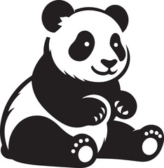 Panda silhouette vector illustration