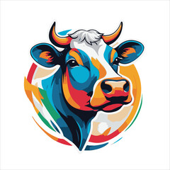 Vector Cow Design art colorful