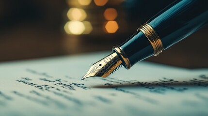 Fototapeta premium Analyzing Financial Data with a Fountain Pen