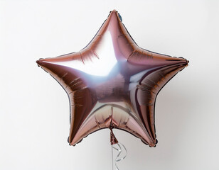 Multicolored and shiny star-shaped party balloon. With white background